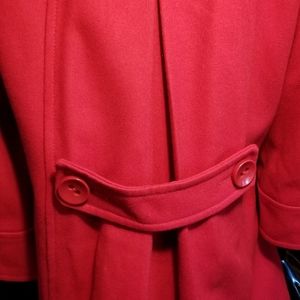 Retro Inspired Red Wool Coat VS Large